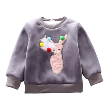 Pozimi Otroci Sweatshirts Baby Boy Girl Risanka Božič Vzorec Dolg Rokav Bombaž Majica Priložnostne Malčka Vrhnja Oblačila