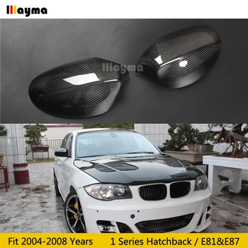 Ogljikovih Vlaken Ogledalo kritje Za BMW 1 Series Hatchback 116i 120i 130i 135i 2004-2008 leto E81 E87 Avto vzvratno ogledalo skp stick-o
