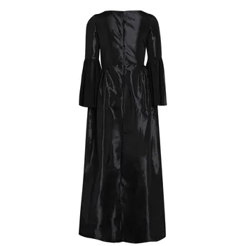 Črna Gothic Retro Ženske obleke Mozaik Seksi Čipke Srednjeveško Obleko Halloween Kostumi za Ženske Globoko V-Neck Renaissance Obleke
