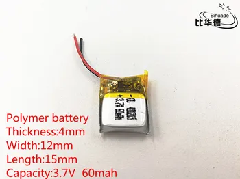 10pcs/veliko 3,7 V 60mAh 401215 Litij-Polymer Li-Po baterija li ionska Baterija za Polnjenje celic Za Mp3, MP4 MP5 GPS