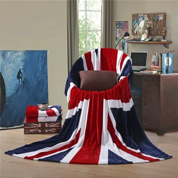Debelo Britanski Ameriško Zastavo Kariran Odeje za Postelje Tanke Flanela Runo Vrže na Posteljo, Kavč Postelja Kritje Stanja Bedspread Manta