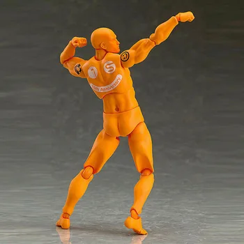 5 palčni Moški Vojak Slika Mini Telo Akcijska Figura, Model Skupnega Premično Lutka Igrača Zbirka Sveže oranžno Barvo Moškega Telesa Igrača