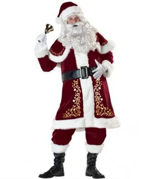 Odraslih Božiček Kostum Obleko Plišastih Oče Moderne Obleke Božič Cosplay Rekviziti Moških Božič Prestižni Ženska Božiček kostum