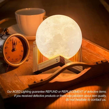 3D Tiskanje Luna Lučka LED Nočne Luči za ponovno Polnjenje Touch Control Žogo Luna Lučka Creative 3D Svetlobe Spalnica Dekoracijo Rojstni dan Gif