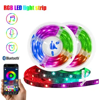LED Trakovi Luči, Prilagodljiv Trak, Vodotesen RGB LED Luči 50Ft 5050 RGB Diod Bluetooth Remote Control Glasbo Sinhronizirati Spremembe Barve