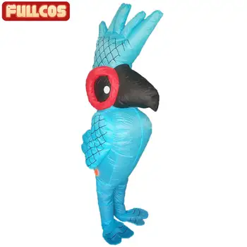 Napihljiv modro Papiga Kostum za Odrasle Živali Halloween Purim Karneval Cosplay Fancy Stranka Obleko Moški Ženske Rojstni dan Obleko