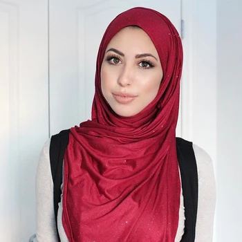 Soild barve stretchy jersey hidžab šal muslimanske ženske bombaž headscarf islamske glavo ovije mehko turban hijabs lady glavo kritje