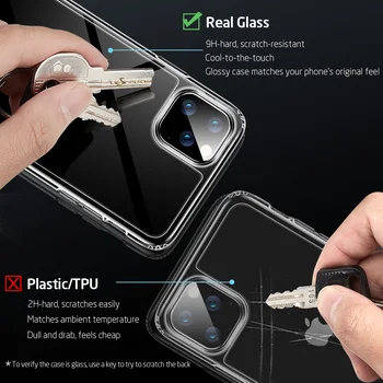 ESR Kaljeno Steklo Ohišje za iPhone 11 11Pro Max Shockproof Luksuzni Odbijača Primeru za iPhone 11 Pro Max Ogledalo Pokrov Steklo Primerih