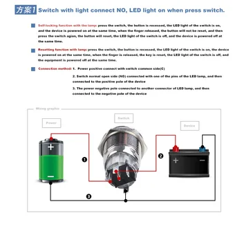 22 mm selflock kovinski gumb preklopi vir napajanja simbol svetlobe LED svetlobna krožne majhen avto rekonstrukcija nepremočljiva iz Nerjavečega Jekla