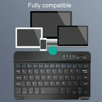Vococal 8 inch Ultra-Slim Prenosni Bluetooth Brezžični Namizje Tipkovnice Tipkovnico za iPad, Android, iOS, Windows PC, Prenosnik, Tablični računalnik