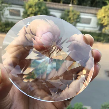 80 mm KRISTALNO Prizmo Suncatcher Lestenec Obesek Stekla Art DIY Visi NLP Disk Puščico Glavo Cut Drevo Ornament