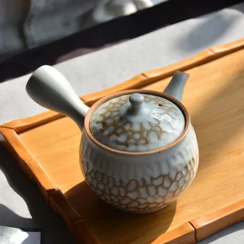 Retro Keramični Čajnik Kung Fu Čaj Nastavite Stranski Ročaj Lonci Japonski Lončenine En Lonec, Čaj, Kavo Lončenina Čaj Pot Grelnik Vode Ročno