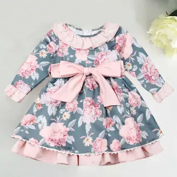 1-6Y Precej Malčka Otroci Baby Dekle Cvetlični Tutu Princesa Obleko Stranka Poročne Obleke Jeseni Obleko Za Dekle