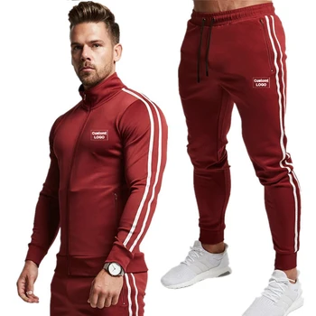 Po meri LOGO modni športni pomladi in jeseni moške hlače šport 2 kosa fitnes stretch hlače šport priložnostne obleko