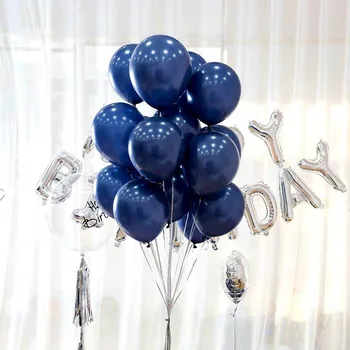 87pcs/set Mornarsko Modra Latex Baloni Garland Komplet Baby Tuš Srebrni Konfeti Balonom, rojstni dan, Poroka poročni Dekoracijo Mariage