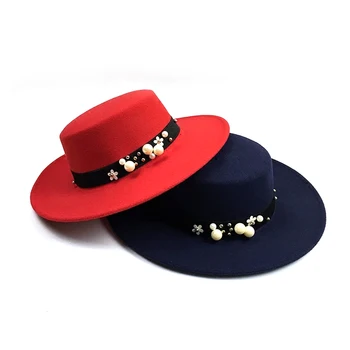 Pearl chapeau femme Vintage modnih črni vrh čutil, fedora klobuk moških sombrero bowler cerkev trilby klobuki za ženske Gorra Mujer