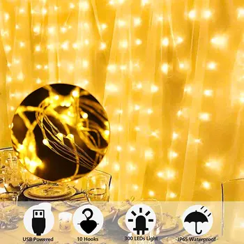 Led Niz Luči 3m100/200/300LEDs USB, Daljinsko Vila Lučka Venci za Novo Leto, Božič Wedding Party Lučka Doma dekor Okno