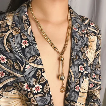 Trendy osebnost ustvarjalne pretirana multi-element ogrlica z vintage multi layer biser za trendovski ženske stranka darila