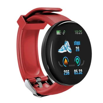 D18 Smartwatch Fitnes Ure Pametno Gledati Moški Ženske Krvni tlak Korak Štoparica za IOS Android Pametna Zapestnica