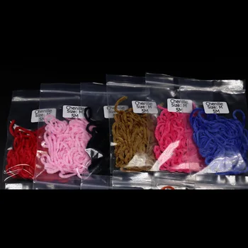 Bimoo 6 torbe/Paket Letenje Vezava Gradiva, Ženiljska za Wooly Spokajte Darkice Wooly Črv Rdeča, Vijolična, Zelena Hot Pink Ogenj Oranžna