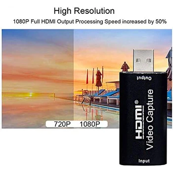 Zajem Video Kartica, HDMI, da USB2.0 1080P Grabežljivac Diktafon z USB Kabel Podaljšek za PS4 DVD Snemanje Živo