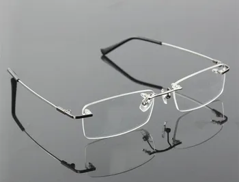 Titanove Zlitine Rimless Prožne Noge Optično Eye glasses Spektakel okvir stopnja točke očala oculos de grau prescript očala