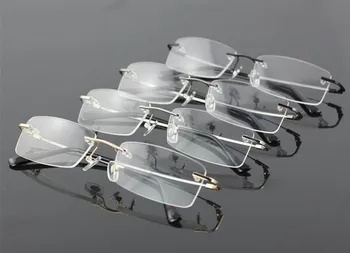 Titanove Zlitine Rimless Prožne Noge Optično Eye glasses Spektakel okvir stopnja točke očala oculos de grau prescript očala