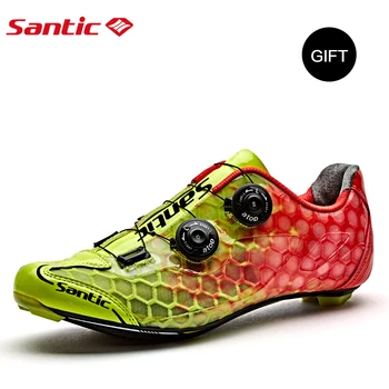Santic Ogljikovih Vlaken Moški Kolesarski Cestni Čevlji Dveh Barvnih Dihanje Triatlon Zapatillas Ciclismo MS17007