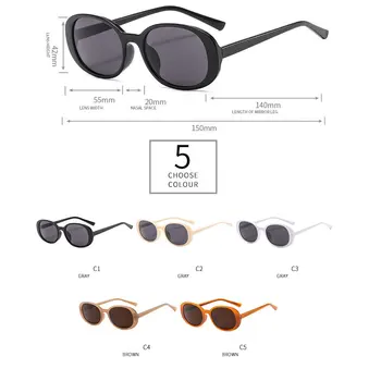 Modni Trend Novih Majhne ovalne Moških in Žensk sončna Očala Luksuzni Visoke Kakovosti Oblikovalec Stekla