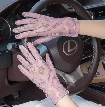 Žensk pomlad poletje prosojne čipke rokavice ženske Uv zaščito dihanje zaslon na dotik za zaščito pred soncem vožnje rokavice R1493