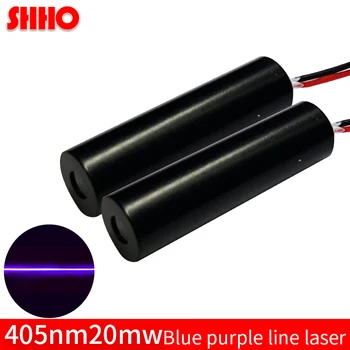 Kratek band prilagodljiv 405nm 20mw modro vijoličen laser line modul laserska libela izstrelitev lasersko označevanje industrijsko razred lokator