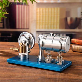 Kovinski motor generator kit lahko začnete parni motor model Stirling motor z ogrevalni kotel DIY fizika preizkus igrače