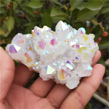 Visoka kakovost kristali, minerali, naravni Electroplated aura angel jasno quartz crystal grozdov za dekoracijo doma