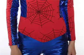 Vroče Prodajo Žensk Spider Man Kostume Junak Kostumi Za Odrasle V Rdeče/Modro 1pc Moker Videz Spletni vsebini. Kostum