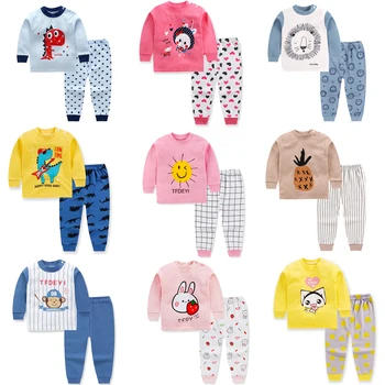 2020 Otroci Baby Dekle Pižamo Otrok Bombaž Živali Risanka Sleepwear Pižamo Določa Fantje Pijamas More Oblačila Oblačila