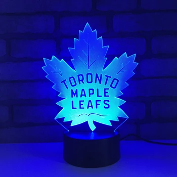Toronto Maple Leaf LED RGB Noč Svetlobe 7 Sprememba Barve Desk Svetlobe figuric 1833 Fantje Dekleta Božič Igrače