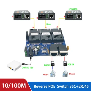 10/100M Povratne POE Stikalo izhod 12V napajanje za epon in gpon 8 port povratne napajanje RPOE POE stikalo Fast Ethernet pcba