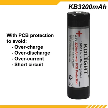 KDLIGHT KB3200mAh 3,6 V 3200mAh Polnilne Li-ionska 18650 Baterijo s PCB