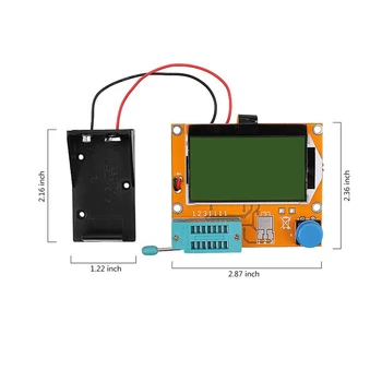 Mega328 M328 LCR-T4 12846 Digitalni LCD Tranzistor Tester Meter Osvetlitev Diode Triode Kapacitivnost ESR Meter MOS/PNP/NPN L/C/R
