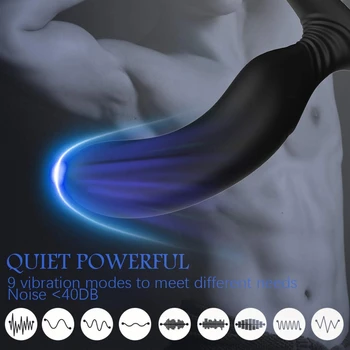 Butt Plug Prostate Massager 9 Vibracije Način Brezžično Polnjenje G-Spot Vibrator Analni Vibrator Z Vibriranjem Sex Igrača Za Človeka