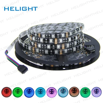 Hihght kakovosti, Visoko svetlost LED Trak Svetlobe 5050 DC12V Fleksibilni RGB / En Barva Črna PCB 60 LED/m 5m/Veliko