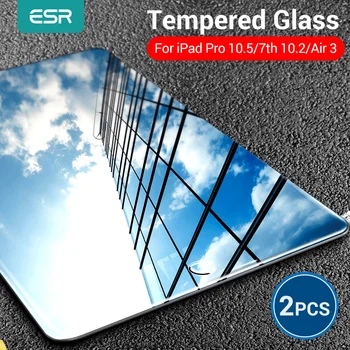 ESR 2pcs Kaljeno Steklo za iPad 7 Gen 10.2 2019 Zraka 3 za iPad Pro 10.5 Screen Protector 9H Stekla Film za iPad 7. Gen Zraka 3