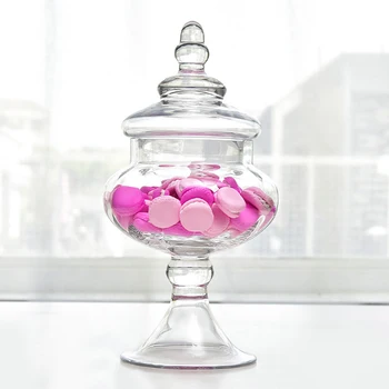 Evropski stil transparentno Steklo steklenice prah-dokazilo pokrov za shranjevanje torto stojalo sladica sladkarije kozarci za čaj caddy poroko vaza Dekoracijo