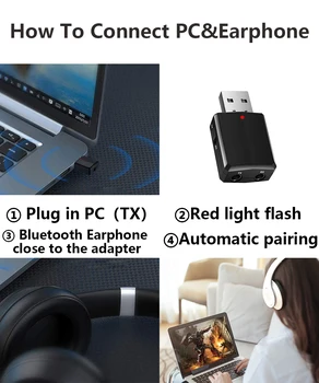 USB 3 v 1 Bluetooth5.0 Oddajnik Sprejemnik zvočna Kartica Wireless Audio Adapter za Ključ za TV PC Domača stran za Slušalke Stereo Avto HIFI