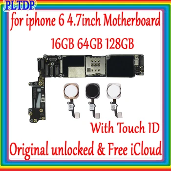 Original odklenjena za iphone 6 4.7 palčni Motherboard 16GB/64GB/128GB za iphone 6 Logiko odbor Z/Brez Dotik ID Dobro Preizkušen