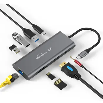 Multi USB 3.0, HDMI 4K VGA priključek RJ45 Adapter za Razdelilnik 3 Port USB HUB USB-Tip C C za MacBook zvezdišče USB Prenosnik razširitveno postajo