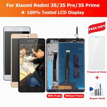 Za Xiaomi Redmi 3S LCD Zaslon + Okvir Zaslona na Dotik Plošče LCD-Zaslon Redmi 3S Pro Prime Računalnike Skupščine Nadomestni Deli