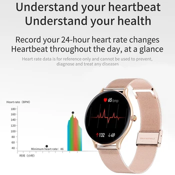 LIGE 2021 Nove Ženske Pametno Gledati Ženska Moda Pazi Srčni utrip Spanja Spremljanje Za Android IOS Nepremočljiva Dame Smartwatch+Box