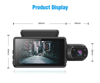 FHD Avto DVR Kamera Dash Cam Dvojno Snemanje Skrite Video Snemalnik Dash Fotoaparat 1080P Night Vision Parkiranje Spremljanje G-senzor DashCam