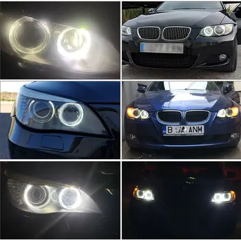 2x160w LED Angel Eyes Luči Canbus za BMW E60 E61 E63 X5 E70 X6 E71 E90 E91 E92 E93 M3 E89 E82 E87 H8 LED Smerniki Bela Modra